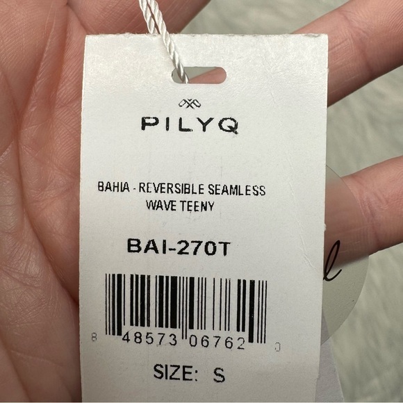NWT Pilyq Bahia Reversible Seamless Wave Teeny Bikini Bottom Small - Picture 9 of 10